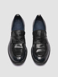 CALIXTE 020 - Navy Leather Penny Loafers - thumb image 2,side view
