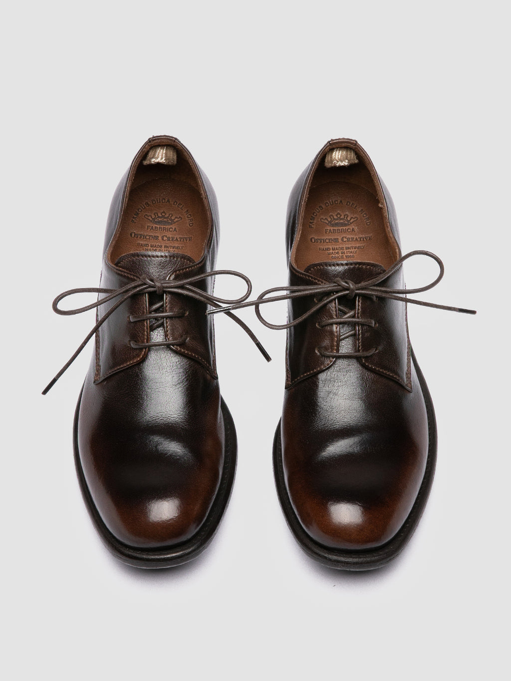 CALIXTE 068 - Brown Leather Derby Shoes - image 2,side view