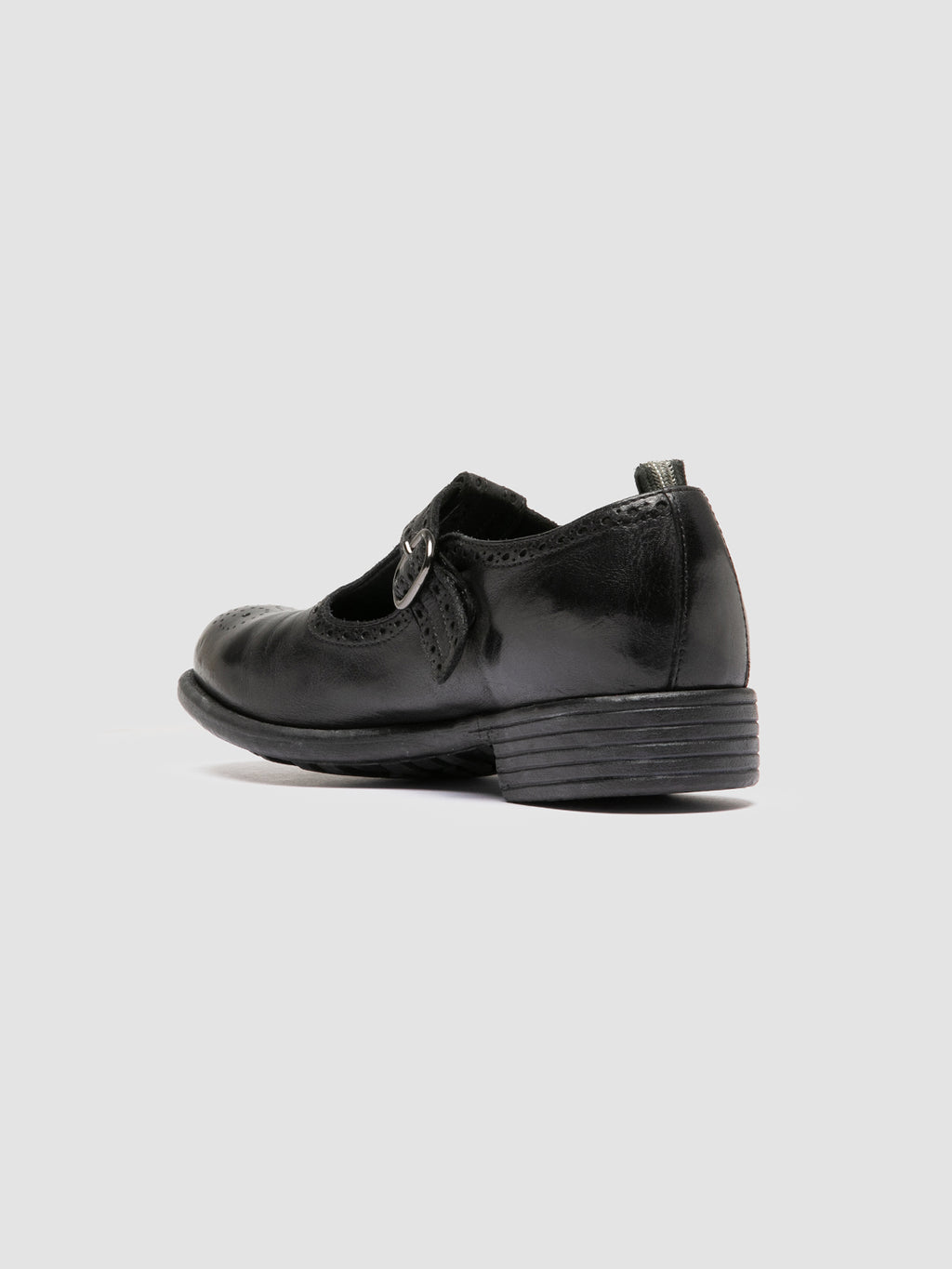 CALIXTE 071 - schwarze Lederschuhe mit T-Steg - image 4,side view