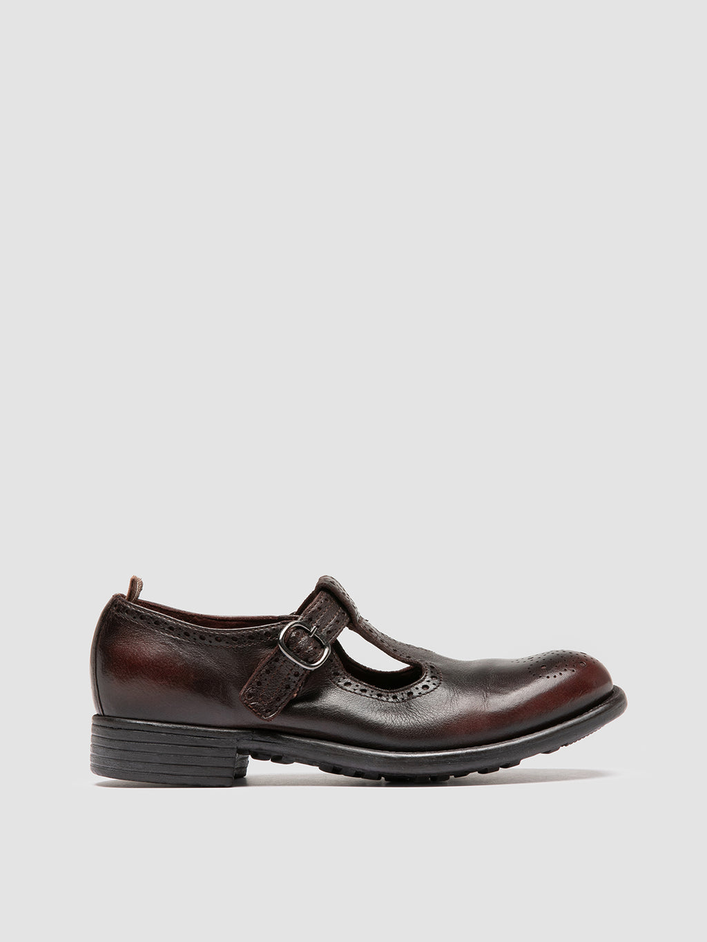CALIXTE 071 - braune Lederschuhe mit T-Steg - image 1,side view
