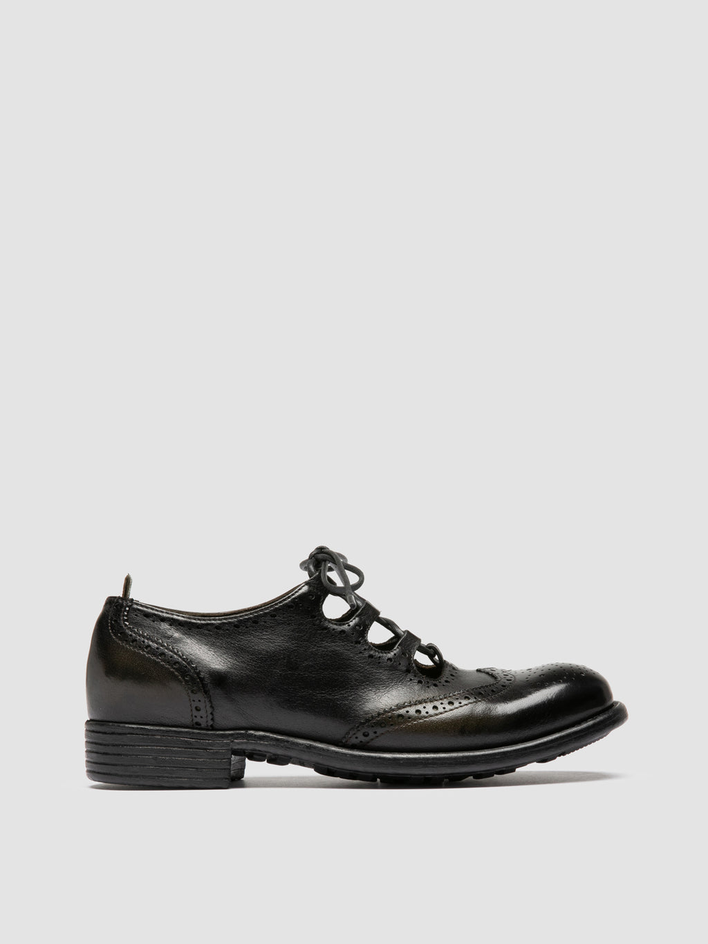 CALIXTE 084 - Green Leather Oxford Shoes - image 1,side view