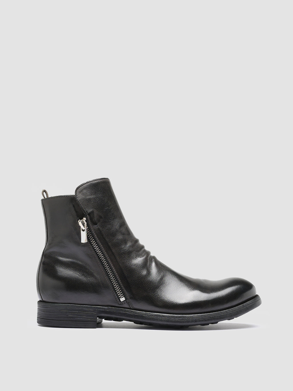 CHRONICLE 042 - Grey Leather Ankle Boots - image 1,side view
