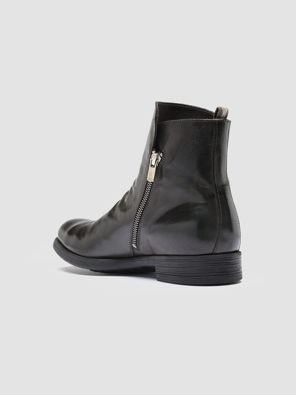 CHRONICLE 042 - Grey Leather Ankle Boots - image 4,side view