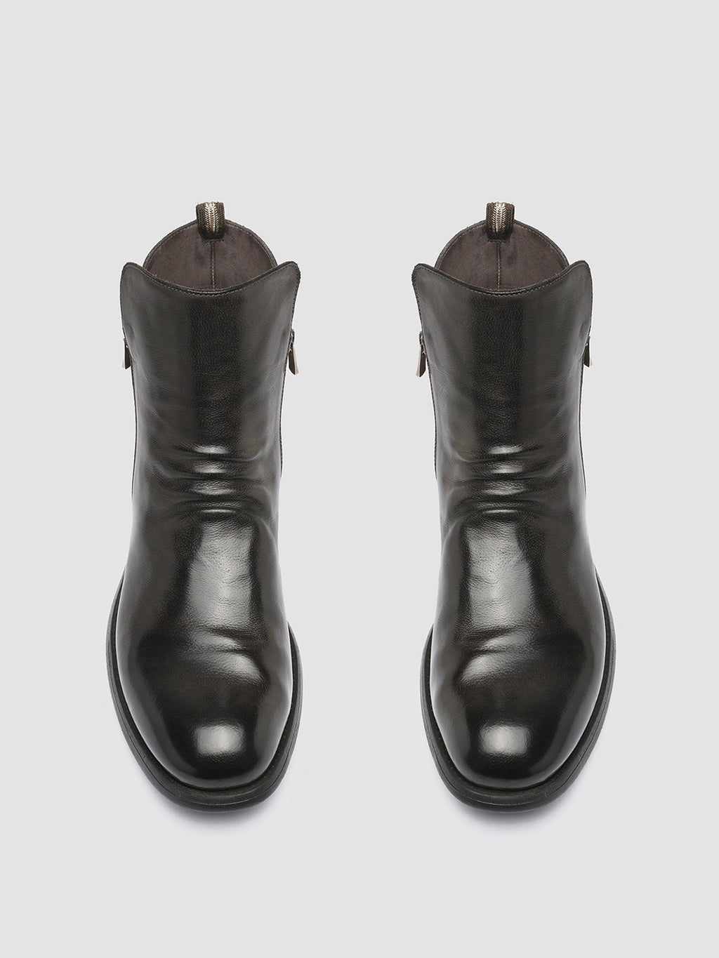 CHRONICLE 042 - Grey Leather Ankle Boots - image 2,side view