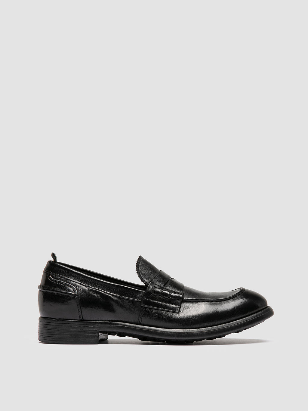 CHRONICLE 056 - Black Leather Penny Loafers - image 1,side view