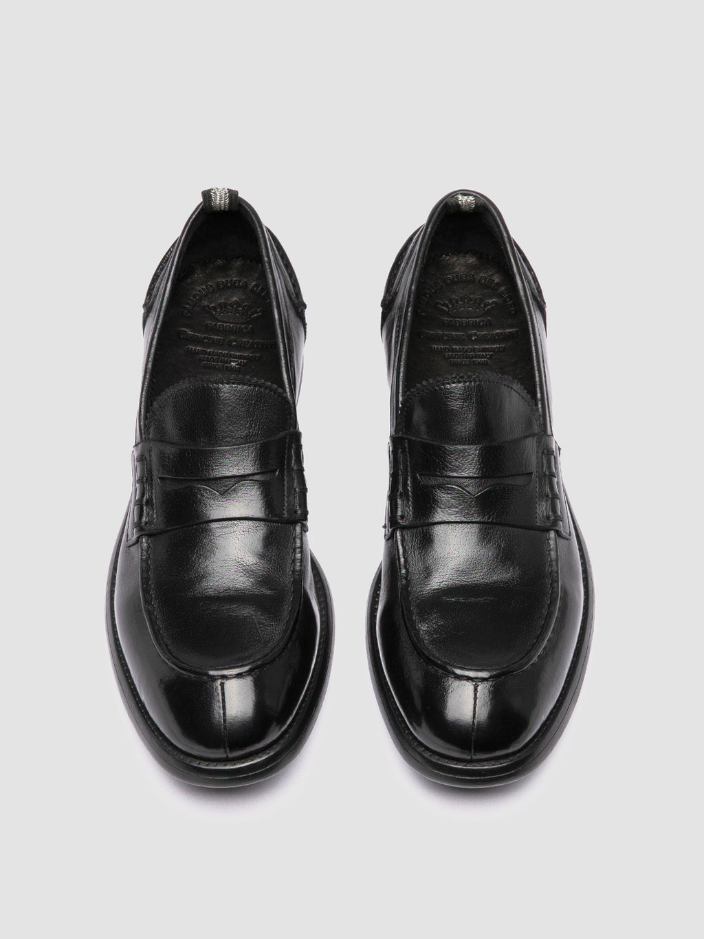 CHRONICLE 056 - Black Leather Penny Loafers - image 2,side view