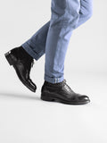 CHRONICLE 057 - Black Leather Lace Up Boots - thumb image 6,side view