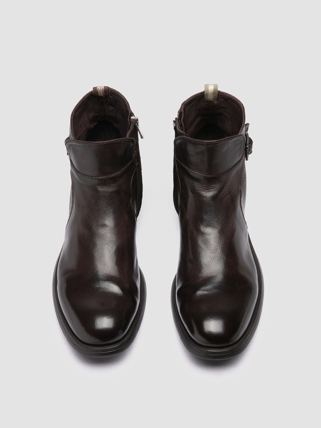 CHRONICLE 068 - braune Lederstiefel mit Reißverschluss - image 2,side view