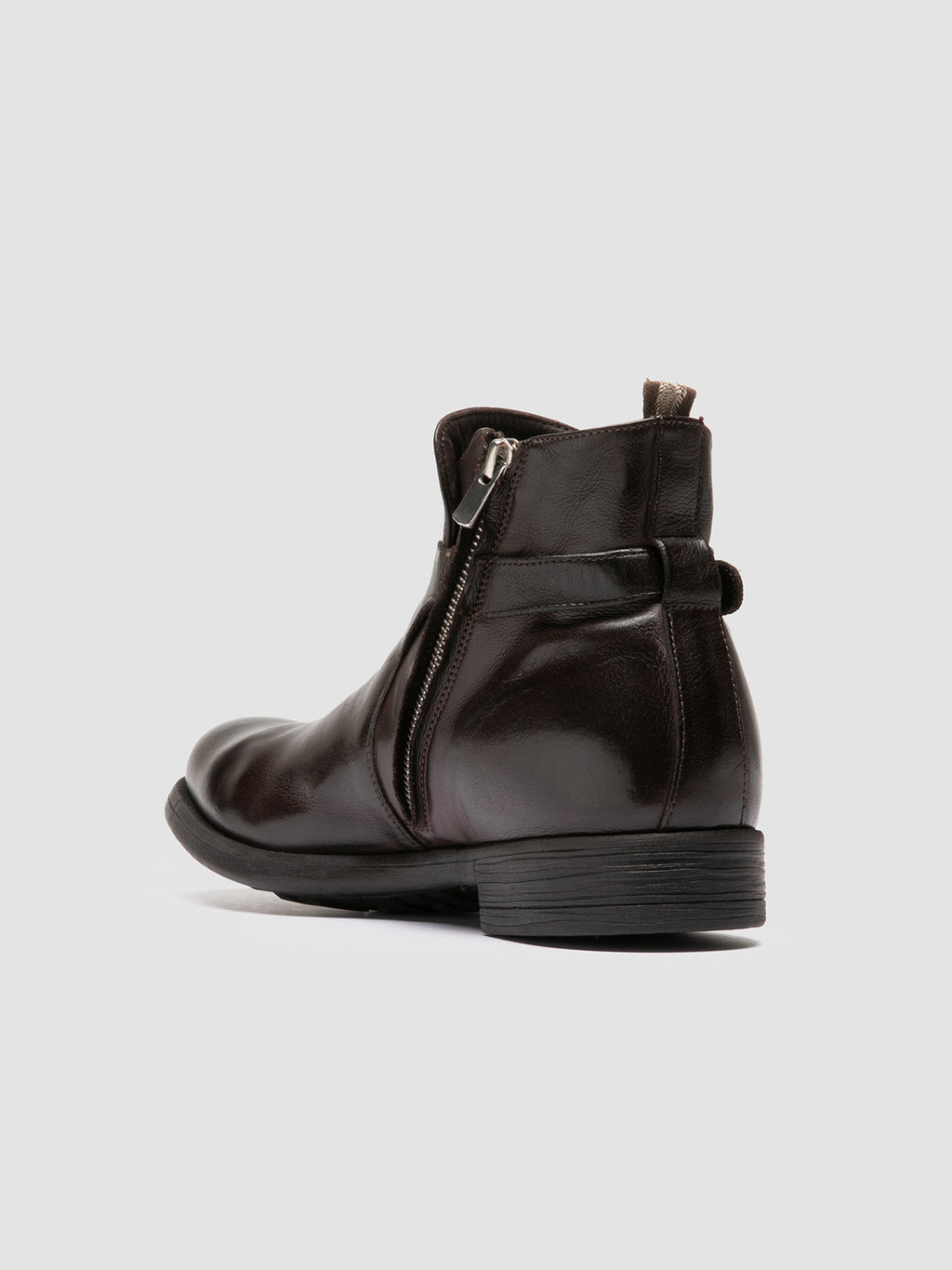 CHRONICLE 068 - braune Lederstiefel mit Reißverschluss - image 4,side view