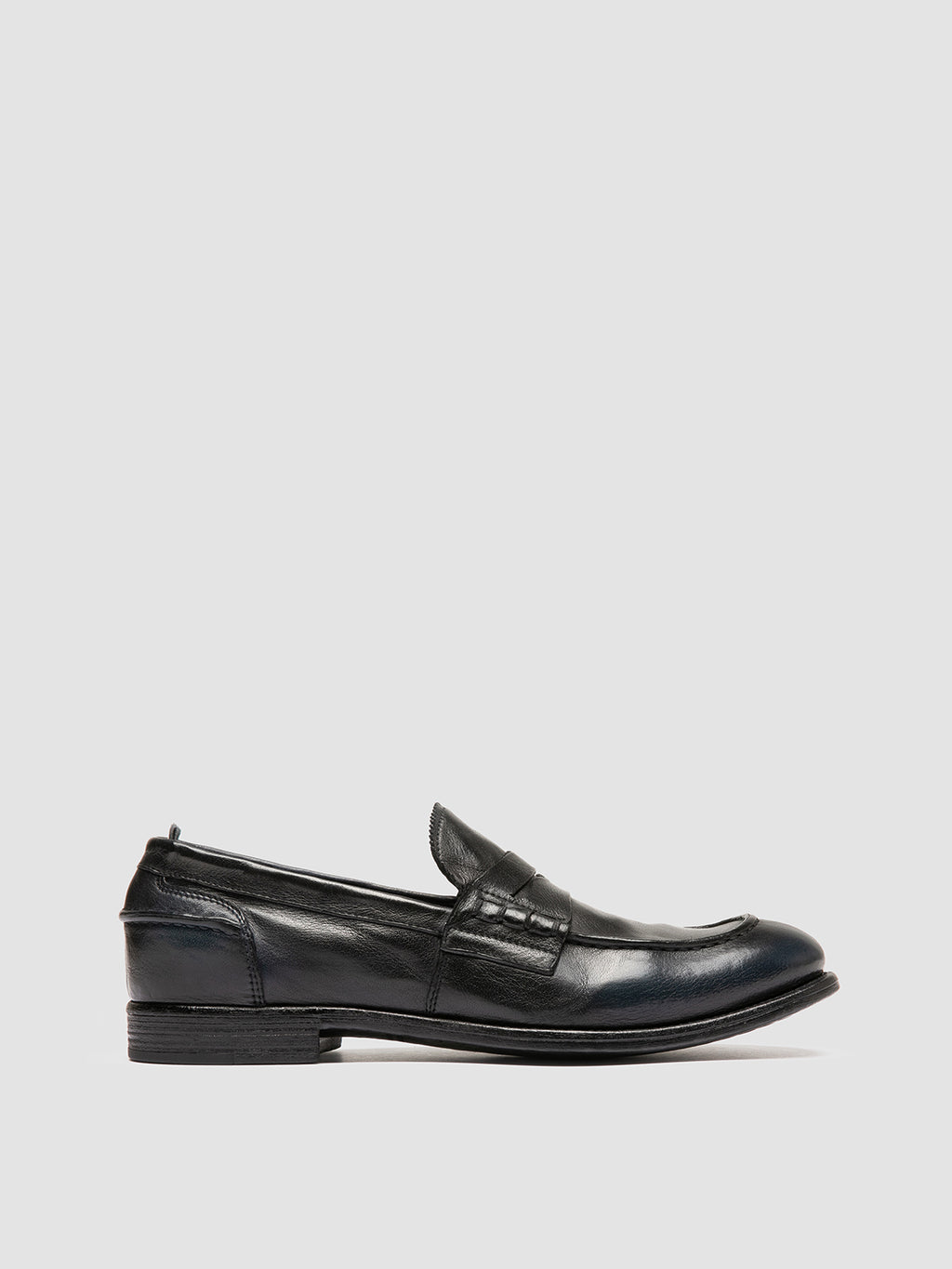 CHRONICLE 144 - Navy Leather Penny Loafers - image 1,side view