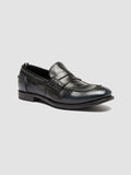 CHRONICLE 144 - Navy Leather Penny Loafers - thumb image 3,side view