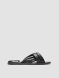 CYBILLE 004 - Black Leather Slide Sandals - thumb image 1,side view