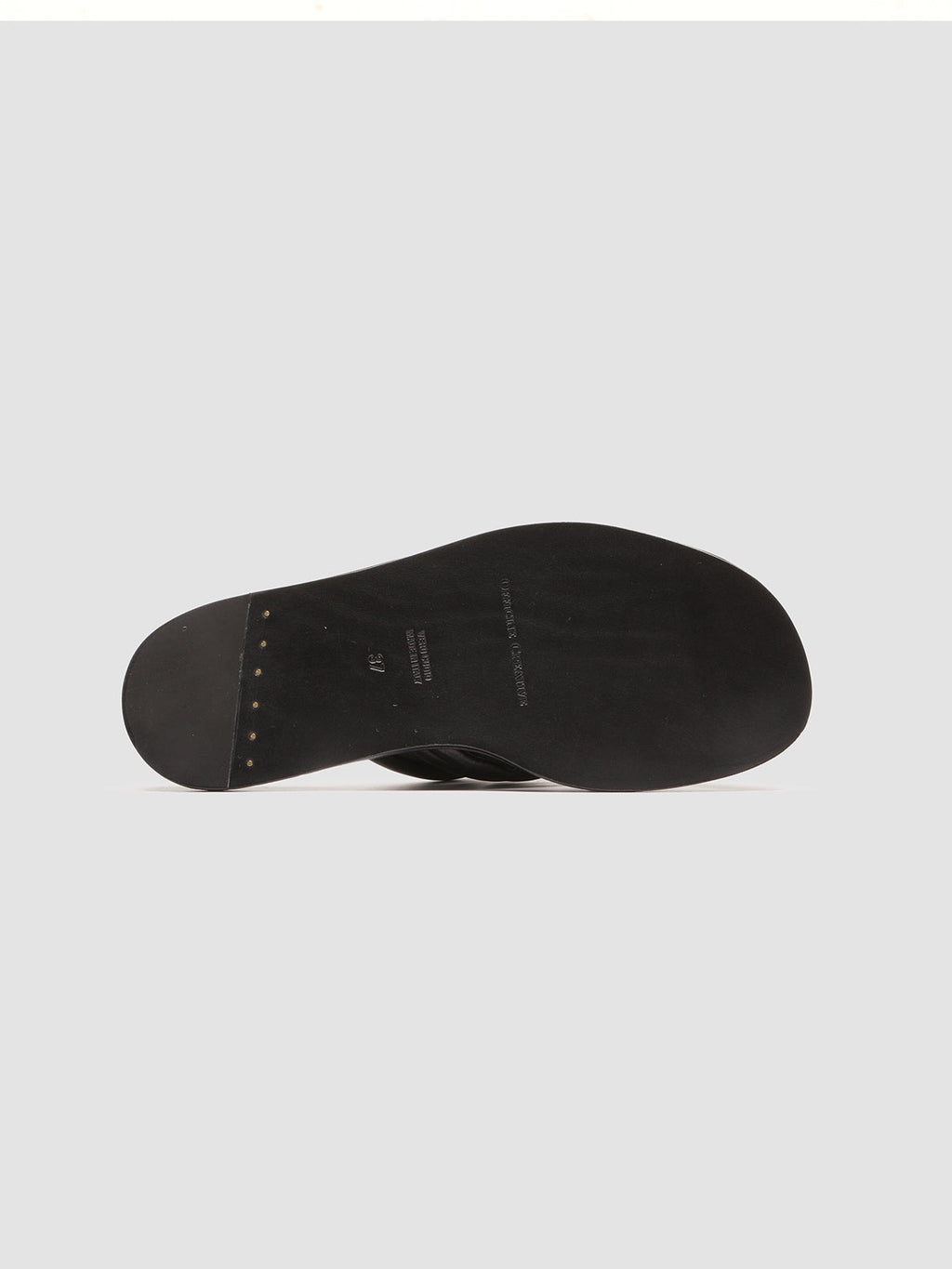 CYBILLE 004 - Black Leather Slide Sandals - image 5,side view