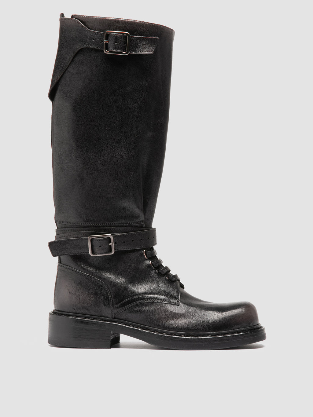 DAKOTA 003 - Grey Leather Pull-On Boots - image 1,side view
