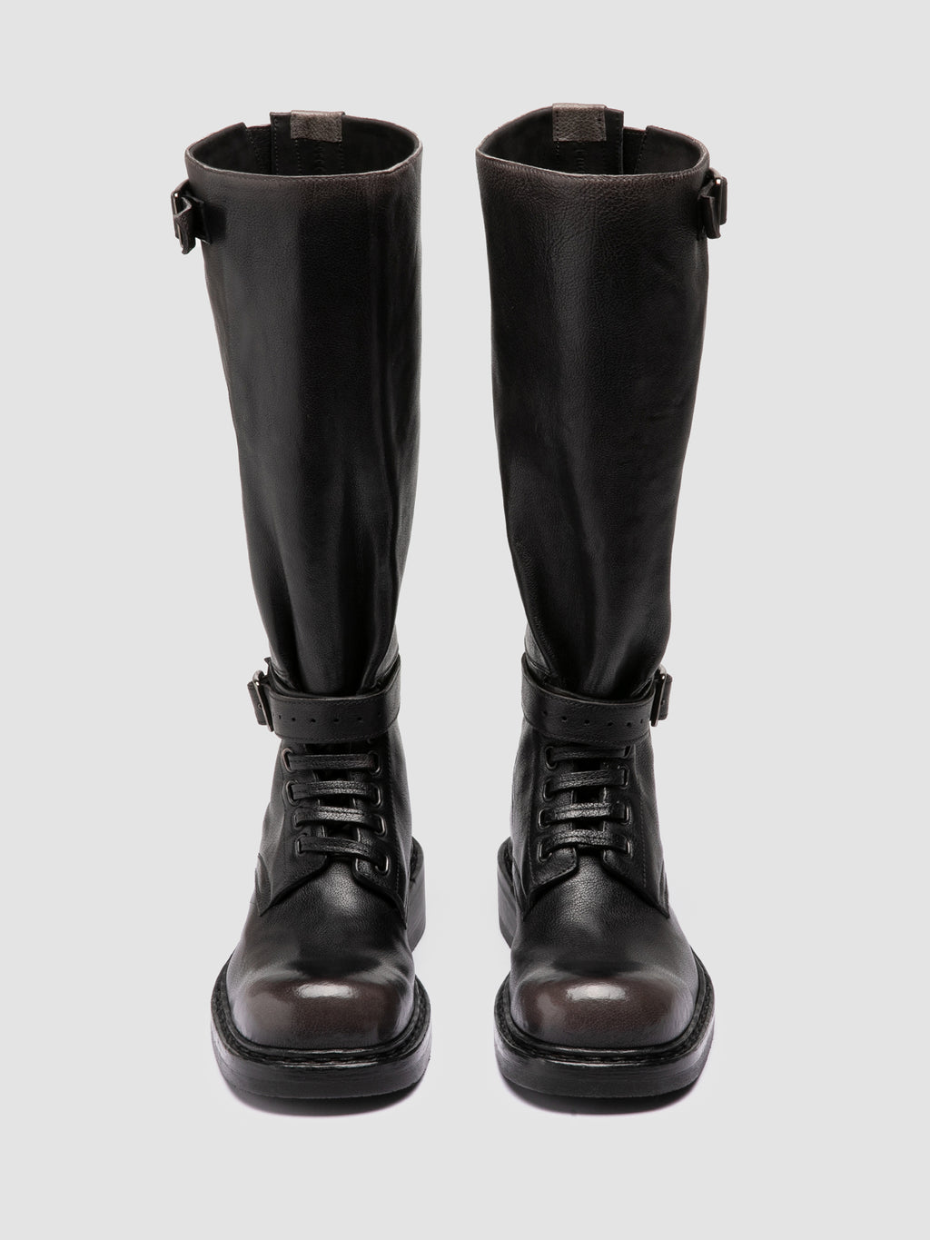 DAKOTA 003 - Grey Leather Pull-On Boots - image 2,side view