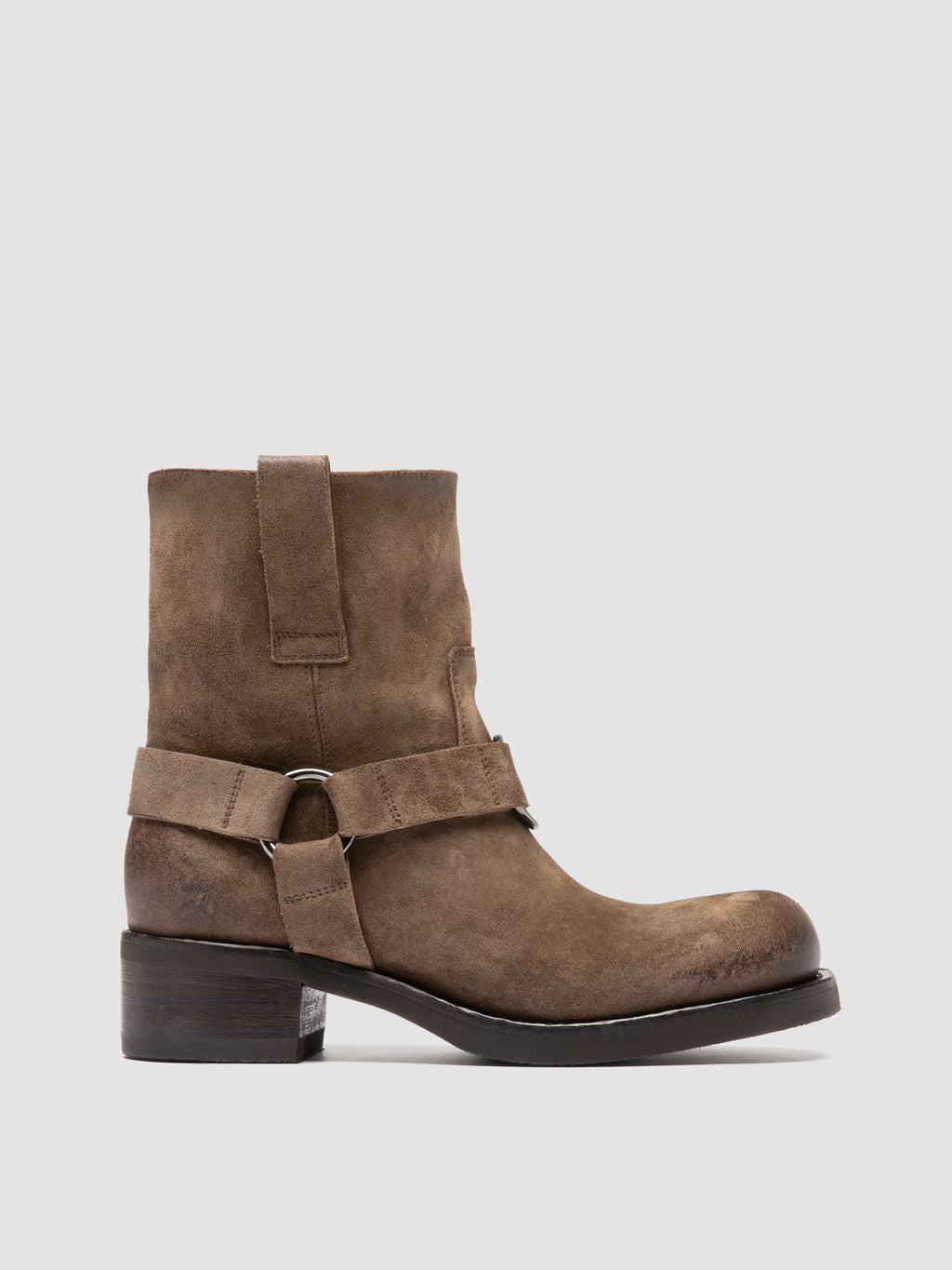 DANA 003 - Taupefarbene Wildlederstiefel zum Hineinschlüpfen - image 1,side view