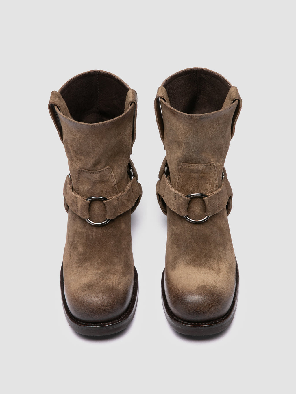 DANA 003 - Taupefarbene Wildlederstiefel zum Hineinschlüpfen - image 2,side view