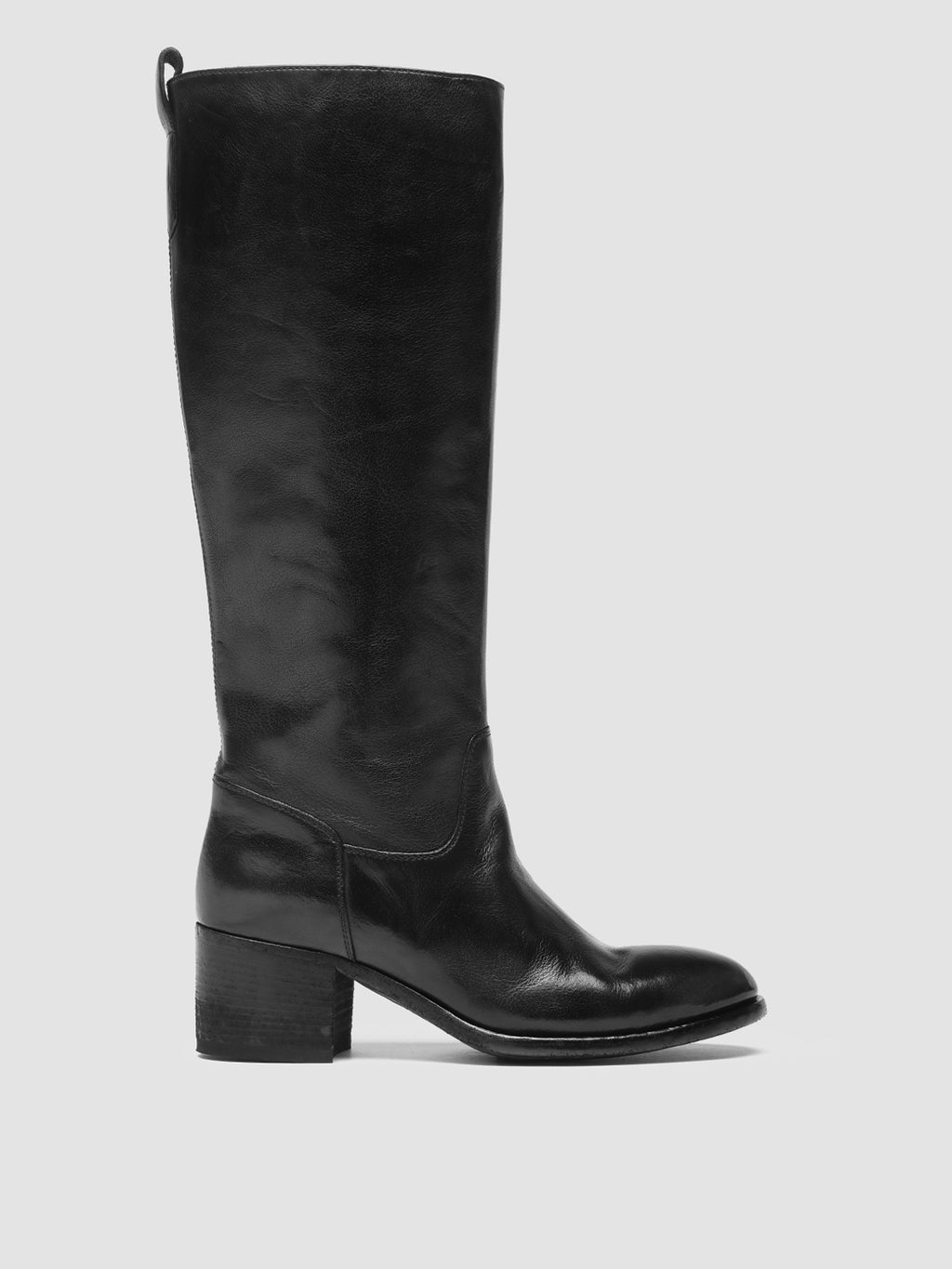 DENNER 116 - schwarze Lederstiefel mit Reißverschluss - image 1,side view