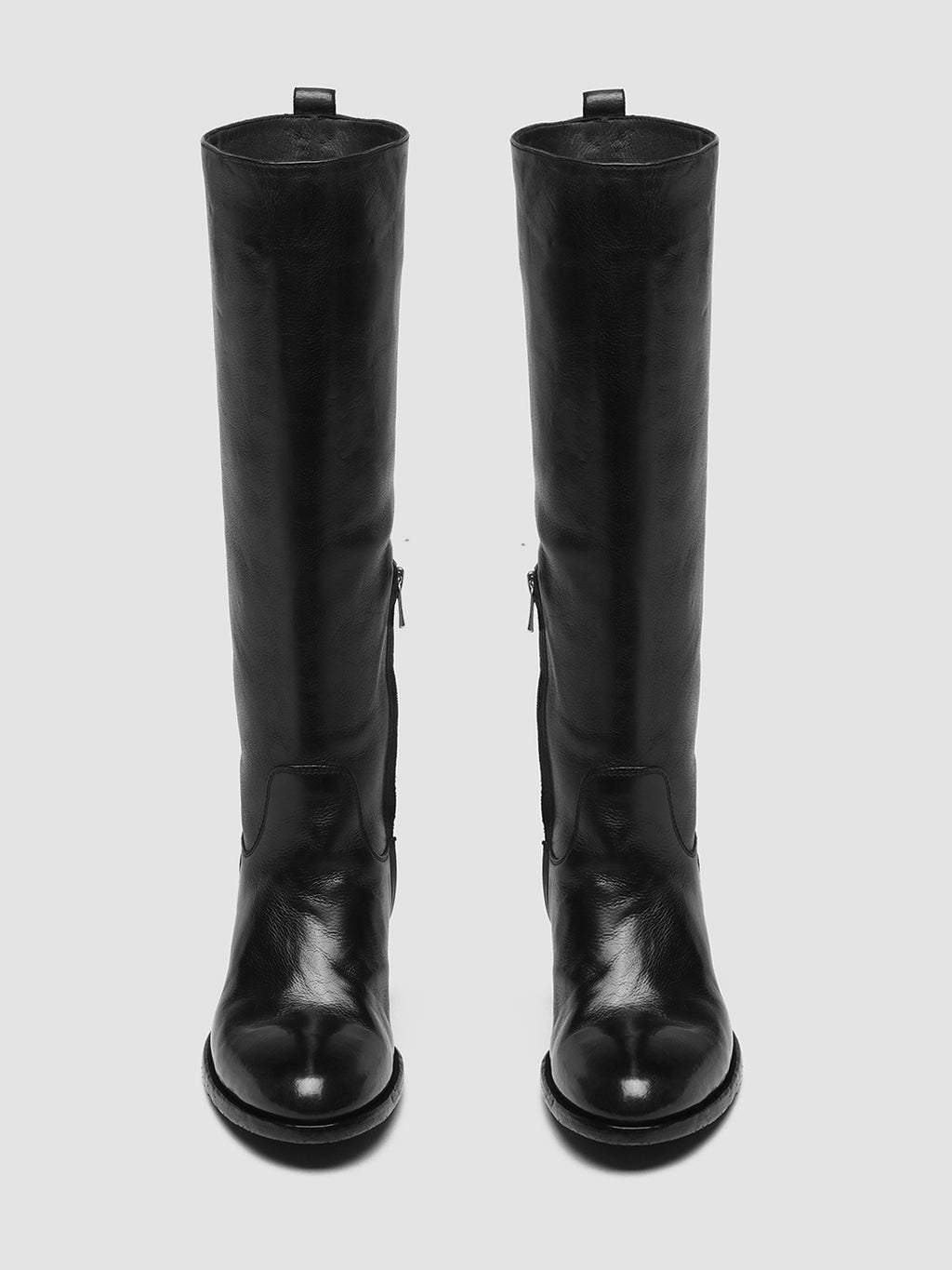 DENNER 116 - schwarze Lederstiefel mit Reißverschluss - image 2,side view