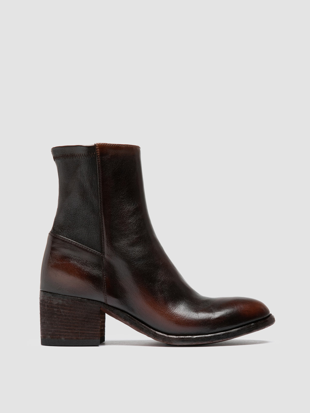 DENNER 127 - Braune Lederstiefel mit Reißverschluss - image 1,side view
