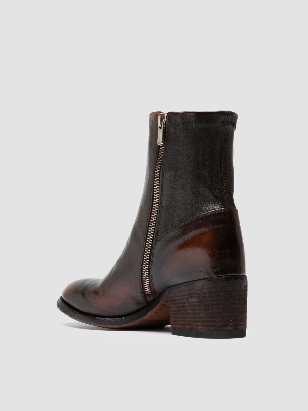 DENNER 127 - Braune Lederstiefel mit Reißverschluss - image 4,side view