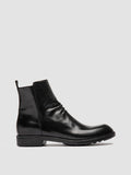 DIARY 008 - Black Leather Zip Boots - thumb image 1,side view