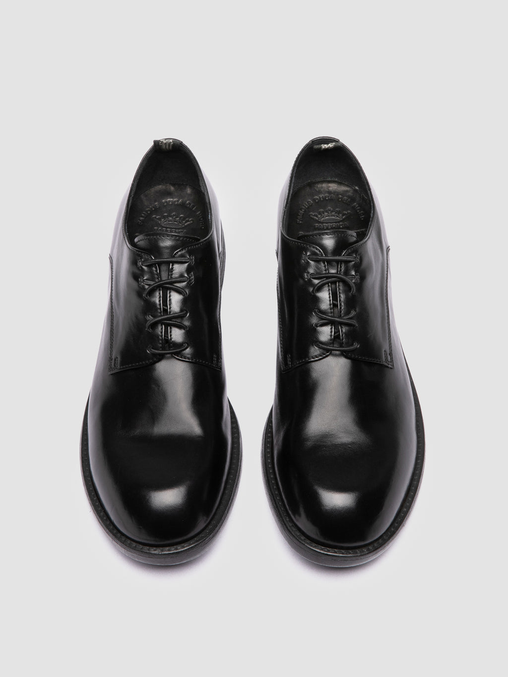 DIARY 009 - Schwarze Derby-Schuhe aus Leder - image 2,side view