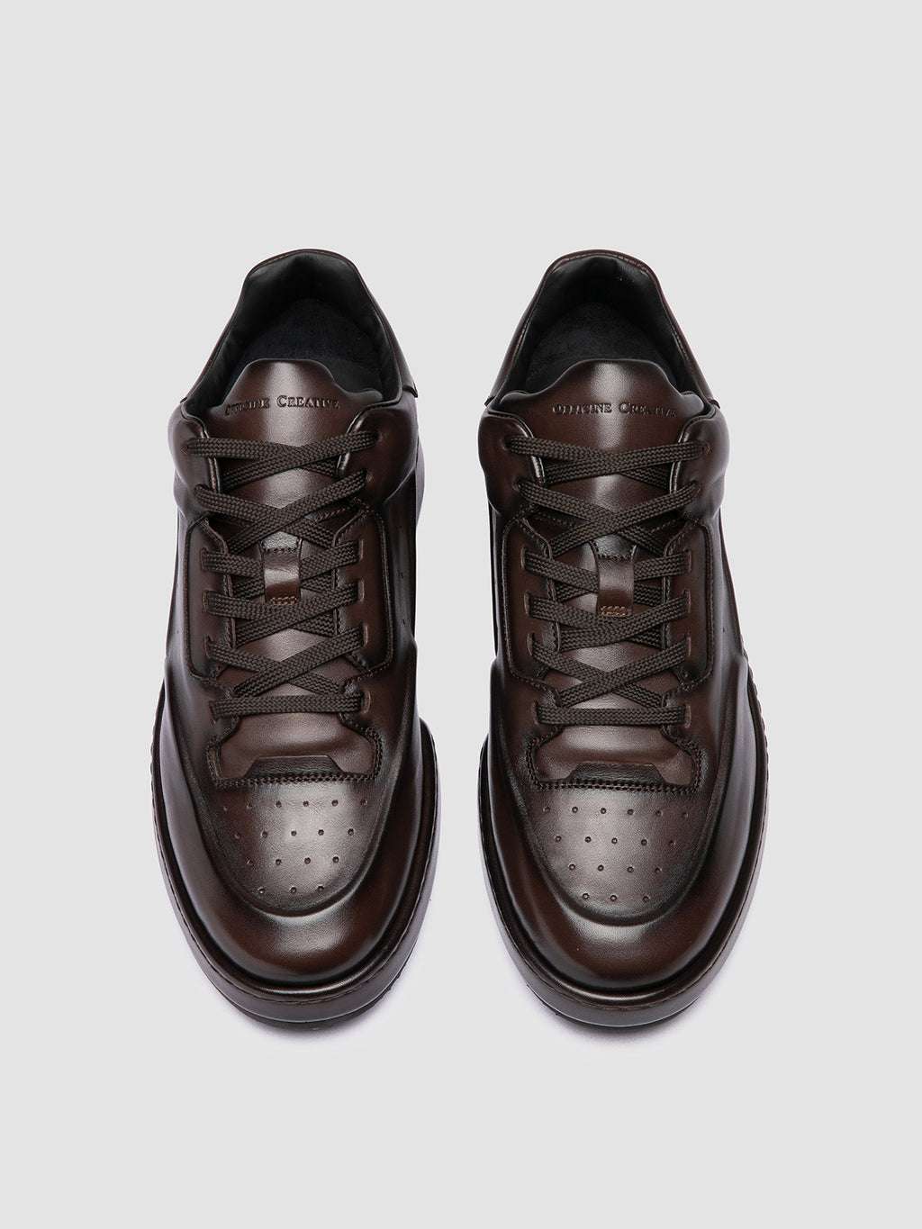 ERASER 001 - Braune Low-Top-Sneakers aus Leder - image 2,side view