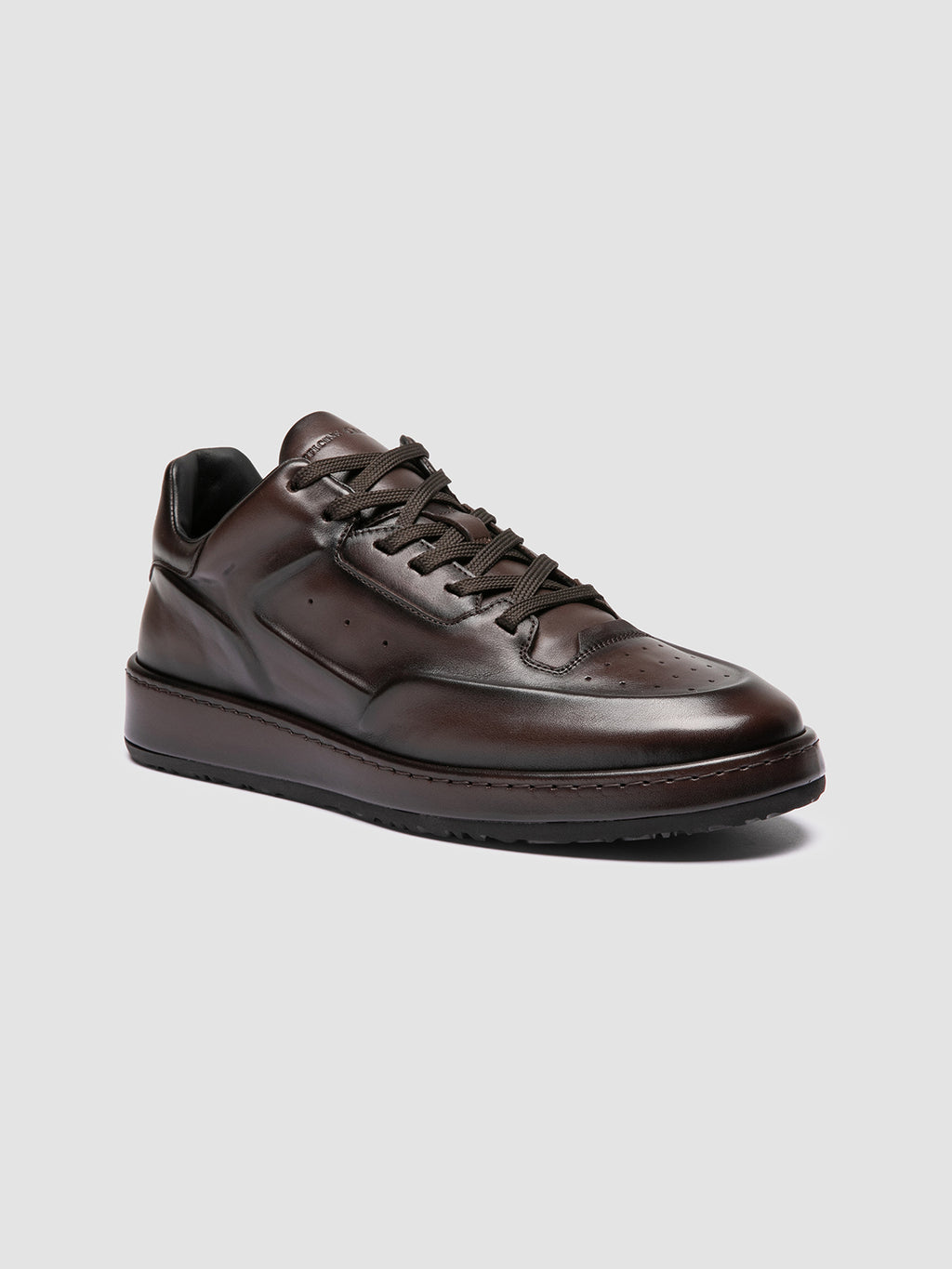 ERASER 001 - Braune Low-Top-Sneakers aus Leder - image 3,side view