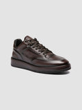 ERASER 001 - Braune Low-Top-Sneakers aus Leder - thumb image 3,side view