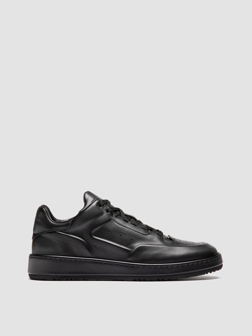 ERASER 001 - Graue Low-Top-Sneaker aus Leder - image 1,side view