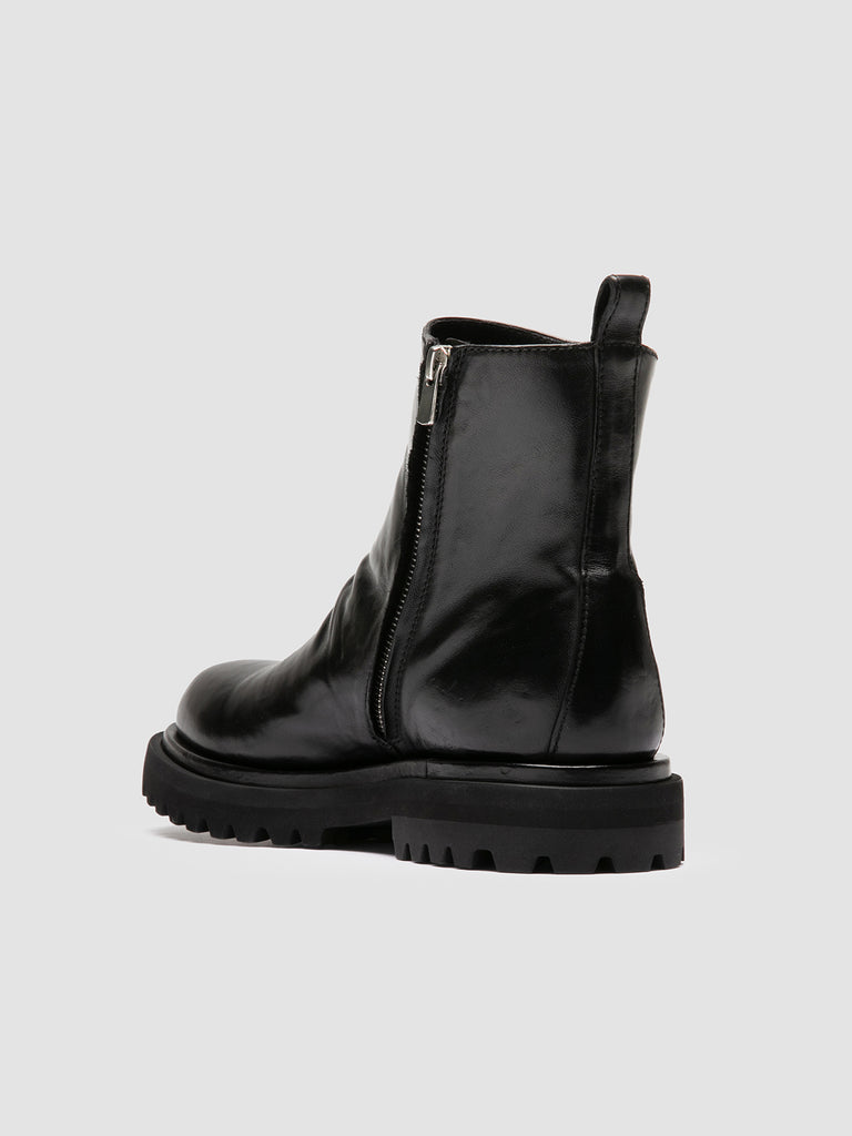 EVENTUAL DD 104 - Schwarze Lederstiefel mit Reißverschluss