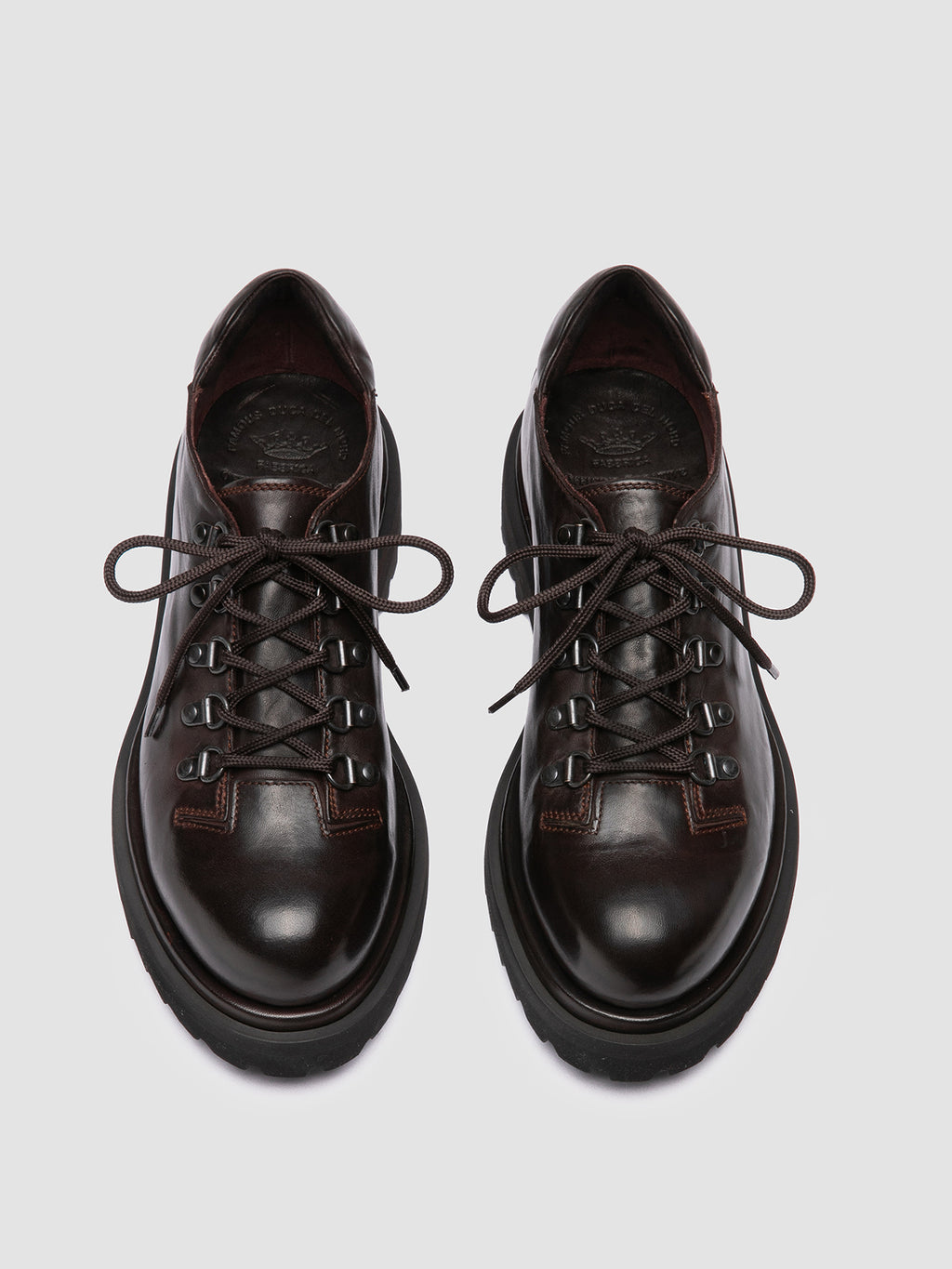 EVENTUAL 105 - Burgundy Leather Derby Shoes - image 2,side view