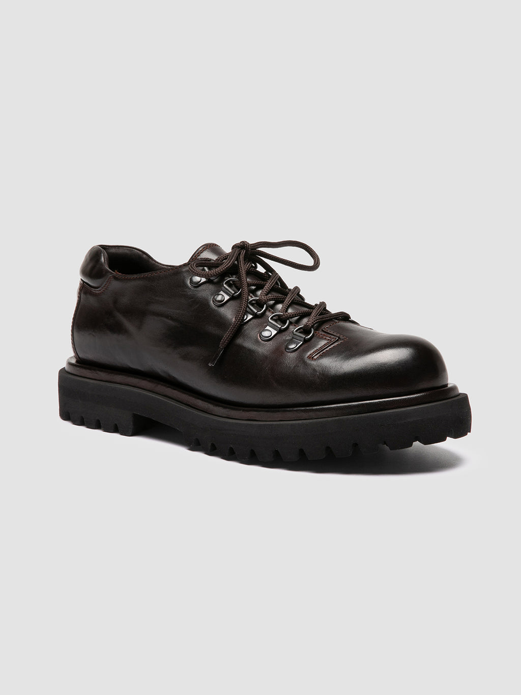 EVENTUAL 105 - Burgundy Leather Derby Shoes - image 3,side view