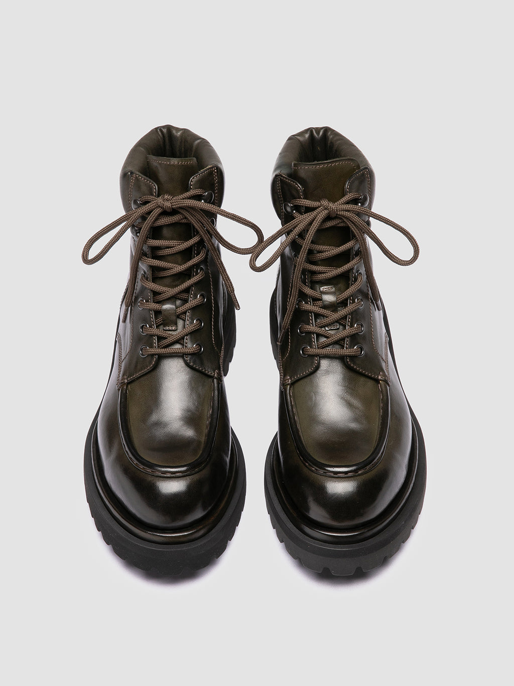 EVENTUAL DD 110 - Brown Leather Lace Up Boots - image 2,side view
