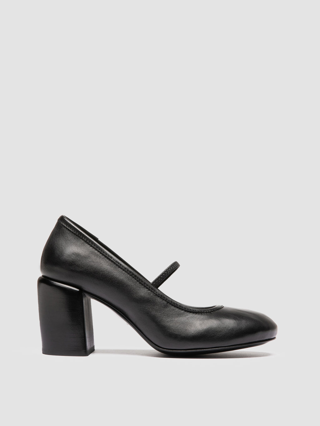FELICIA 007 - Black Leather Mary Jane Shoes - image 1,side view