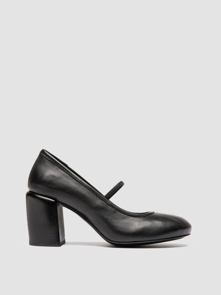 FELICIA 007 - Black Leather Mary Jane Shoes