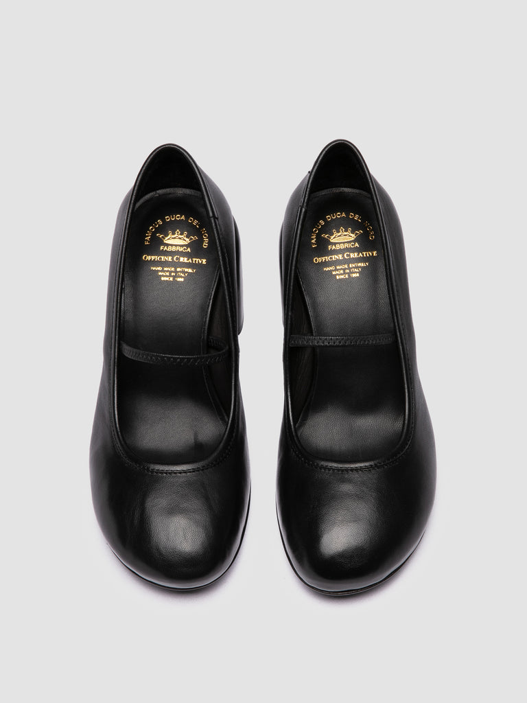 FELICIA 007 - Black Leather Mary Jane Shoes