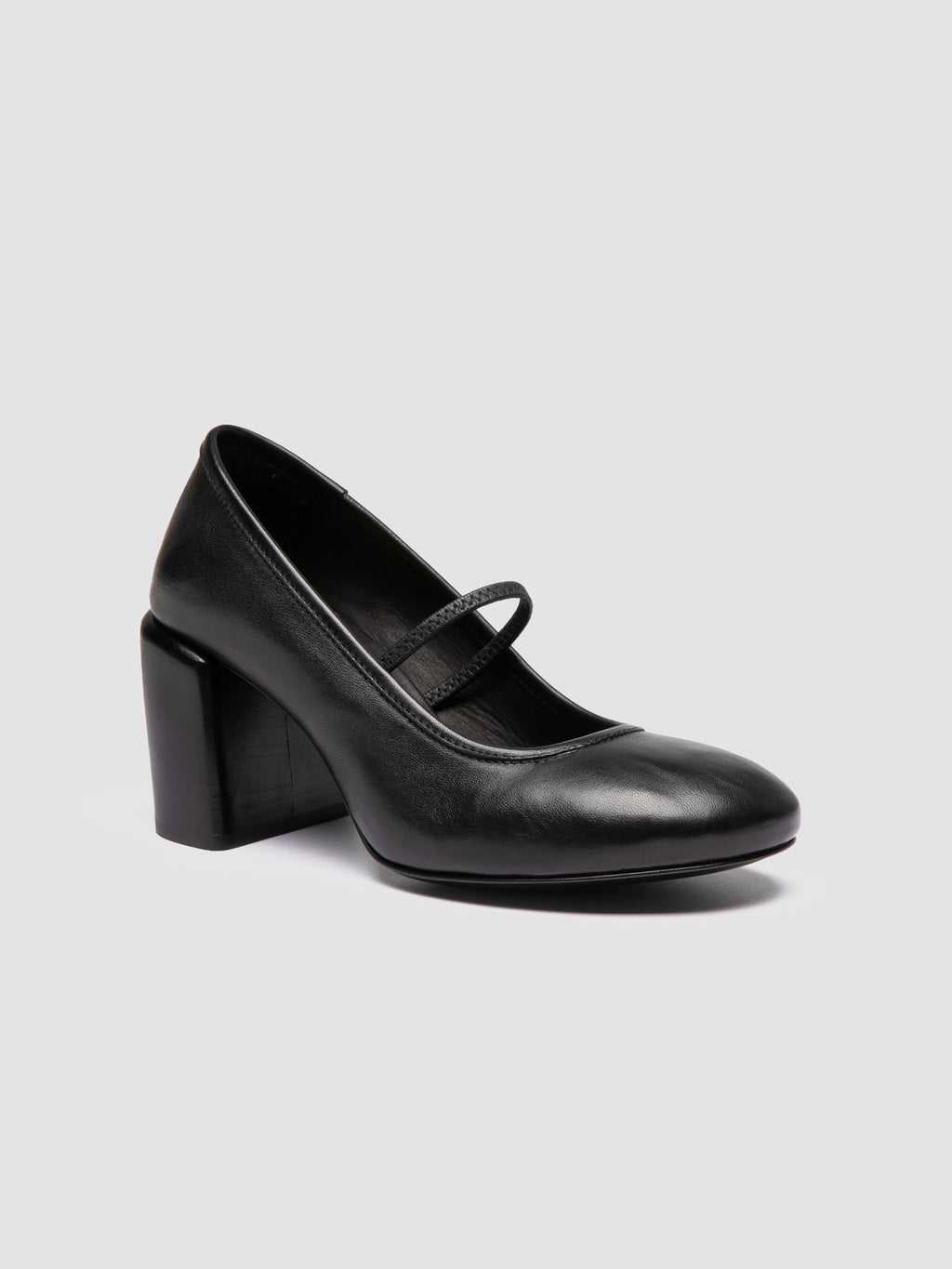 FELICIA 007 - Black Leather Mary Jane Shoes - image 3,side view
