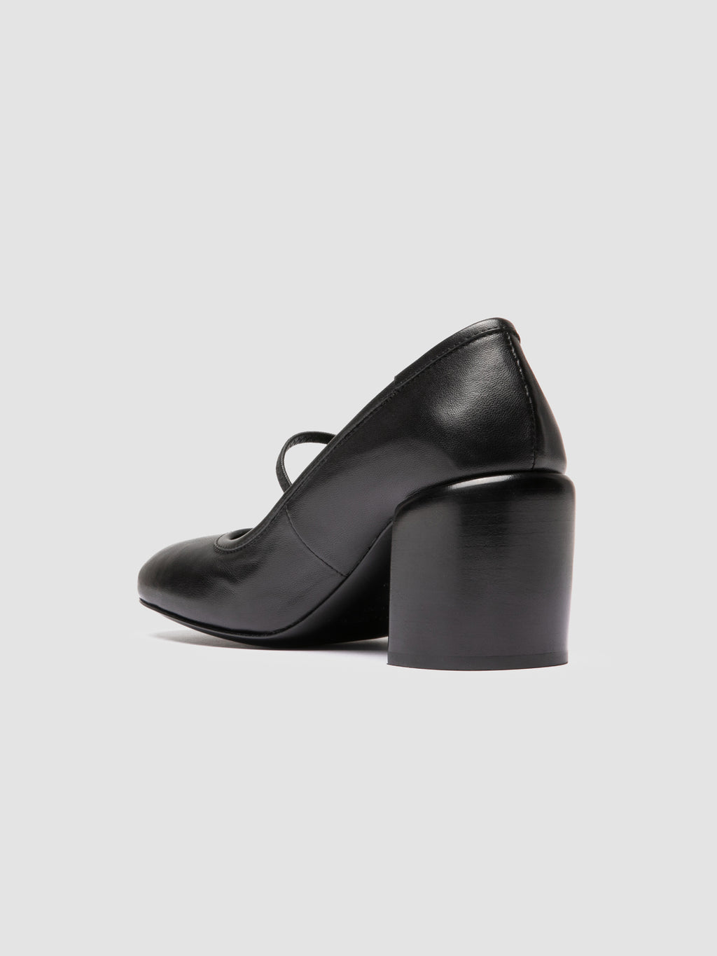 FELICIA 007 - Black Leather Mary Jane Shoes - image 4,side view