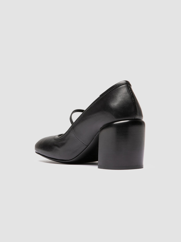 FELICIA 007 - Black Leather Mary Jane Shoes