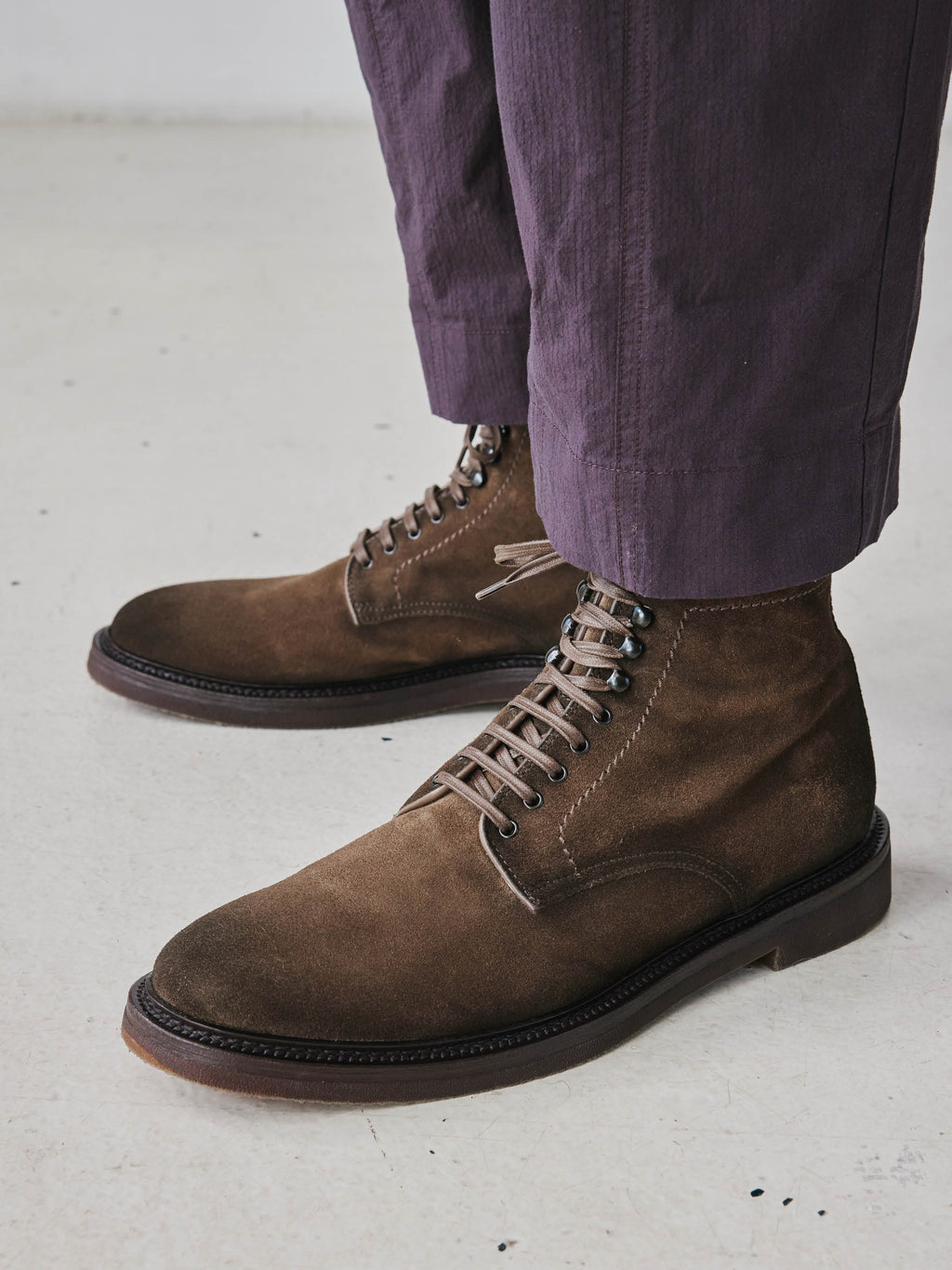 HOPKINS FLEXI 203 - Taupe Suede Lace-up Boots - image 7,side view