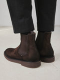 HOPKINS FLEXI 204 - Brown Suede Pull On Boots - thumb image 6,side view