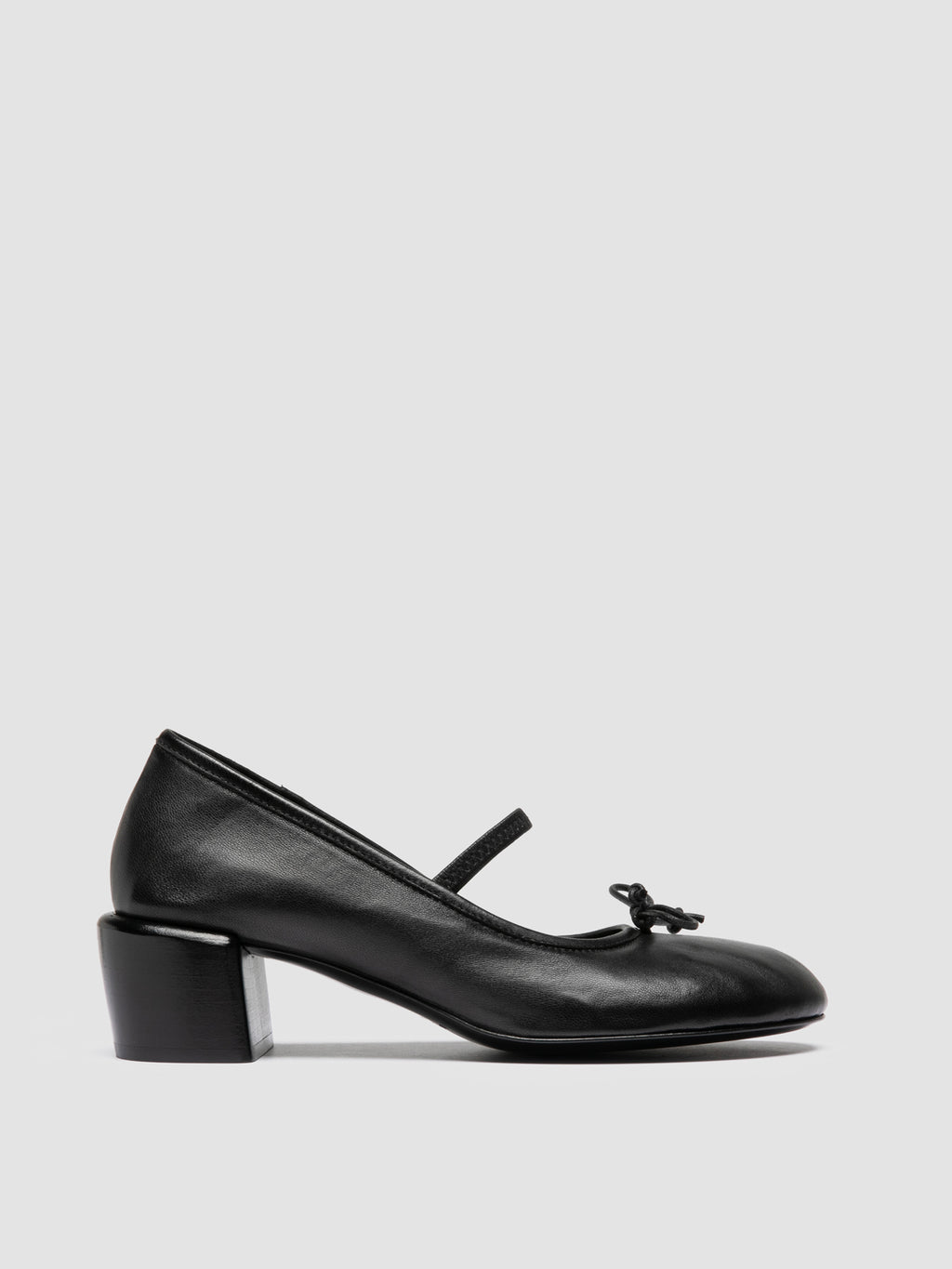 FLORE 009 - Black Leather Mary Jane Shoes - image 1,side view