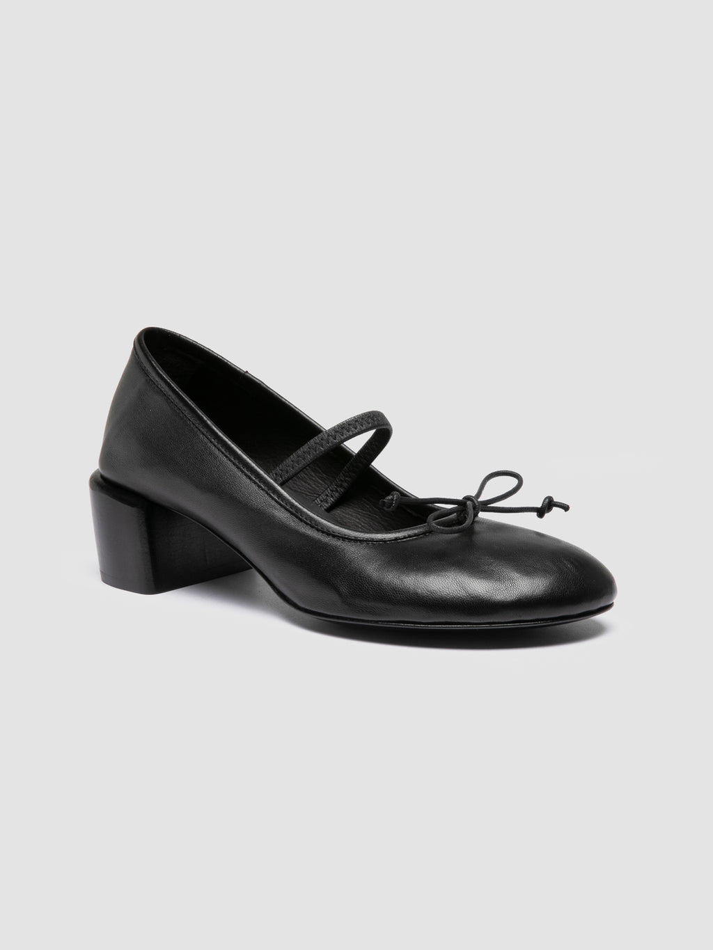 FLORE 009 - Black Leather Mary Jane Shoes - image 3,side view