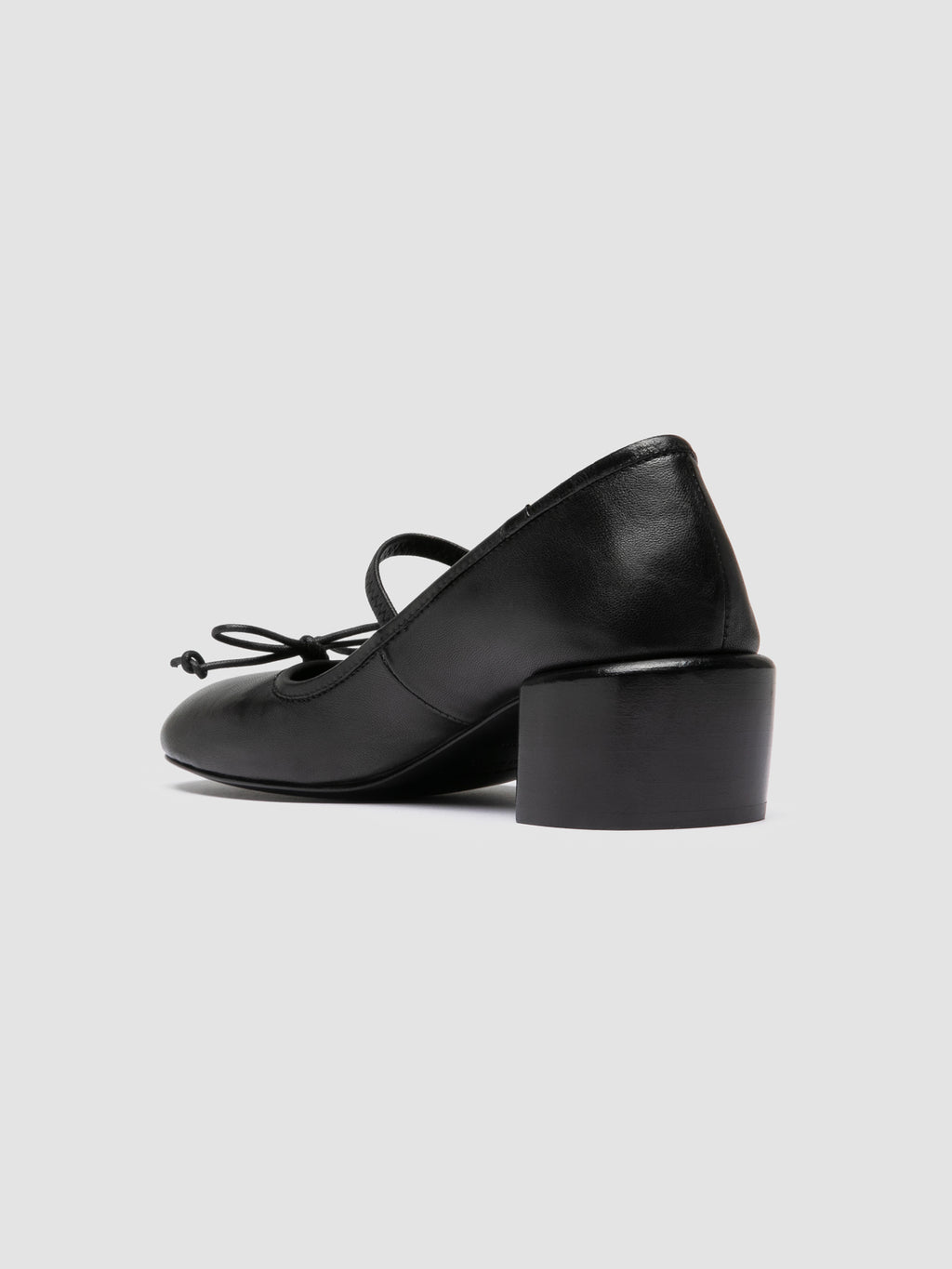 FLORE 009 - Black Leather Mary Jane Shoes - image 4,side view