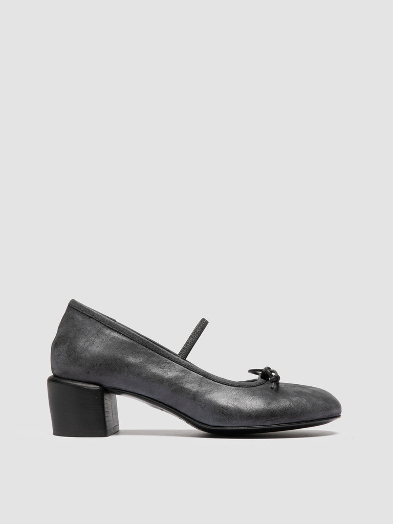 FLORE 009 - Schwarze Mary Jane-Schuhe aus Leder