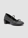 FLORE 009 - Black Leather Mary Jane Shoes - thumb image 3,side view