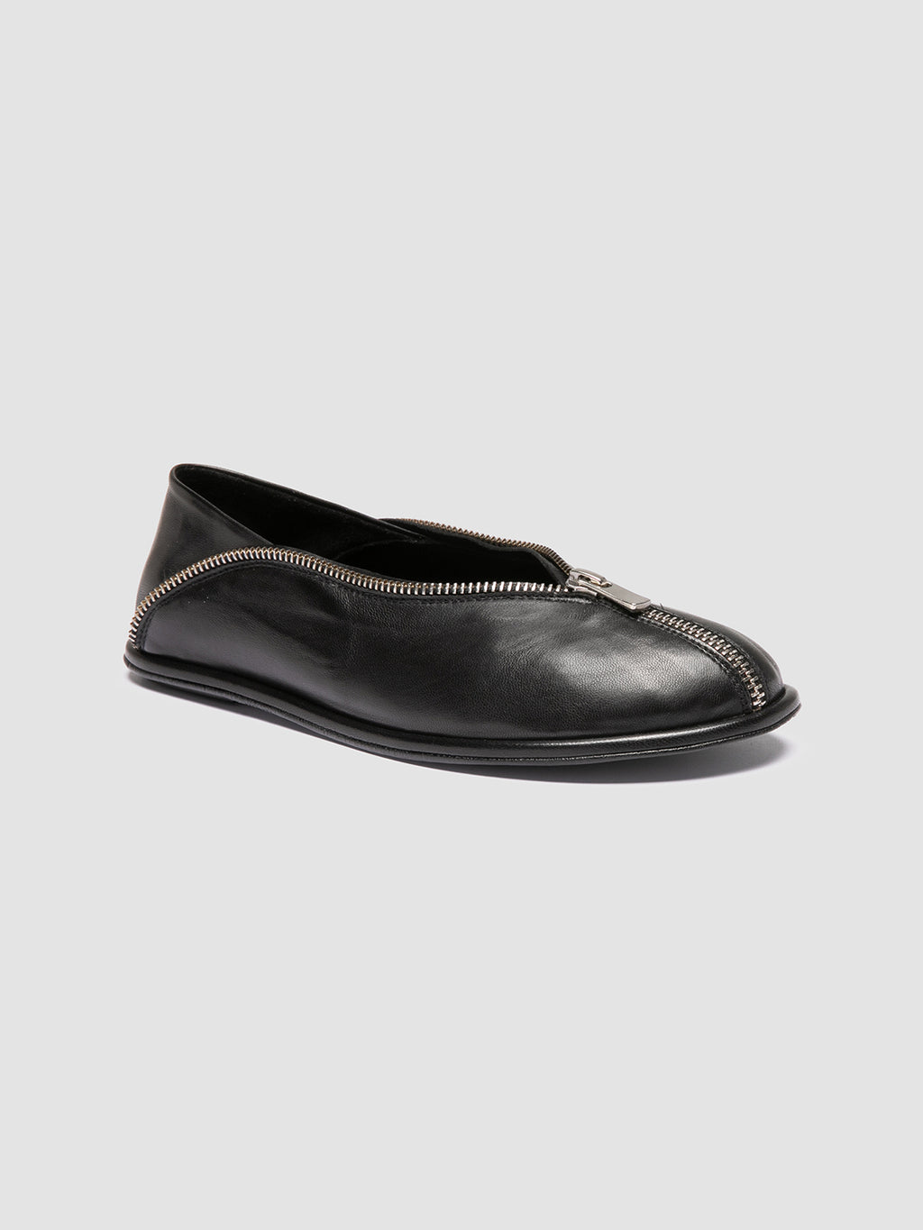 FONTAYNE 001 - schwarze Ballerinas aus Leder - image 3,side view