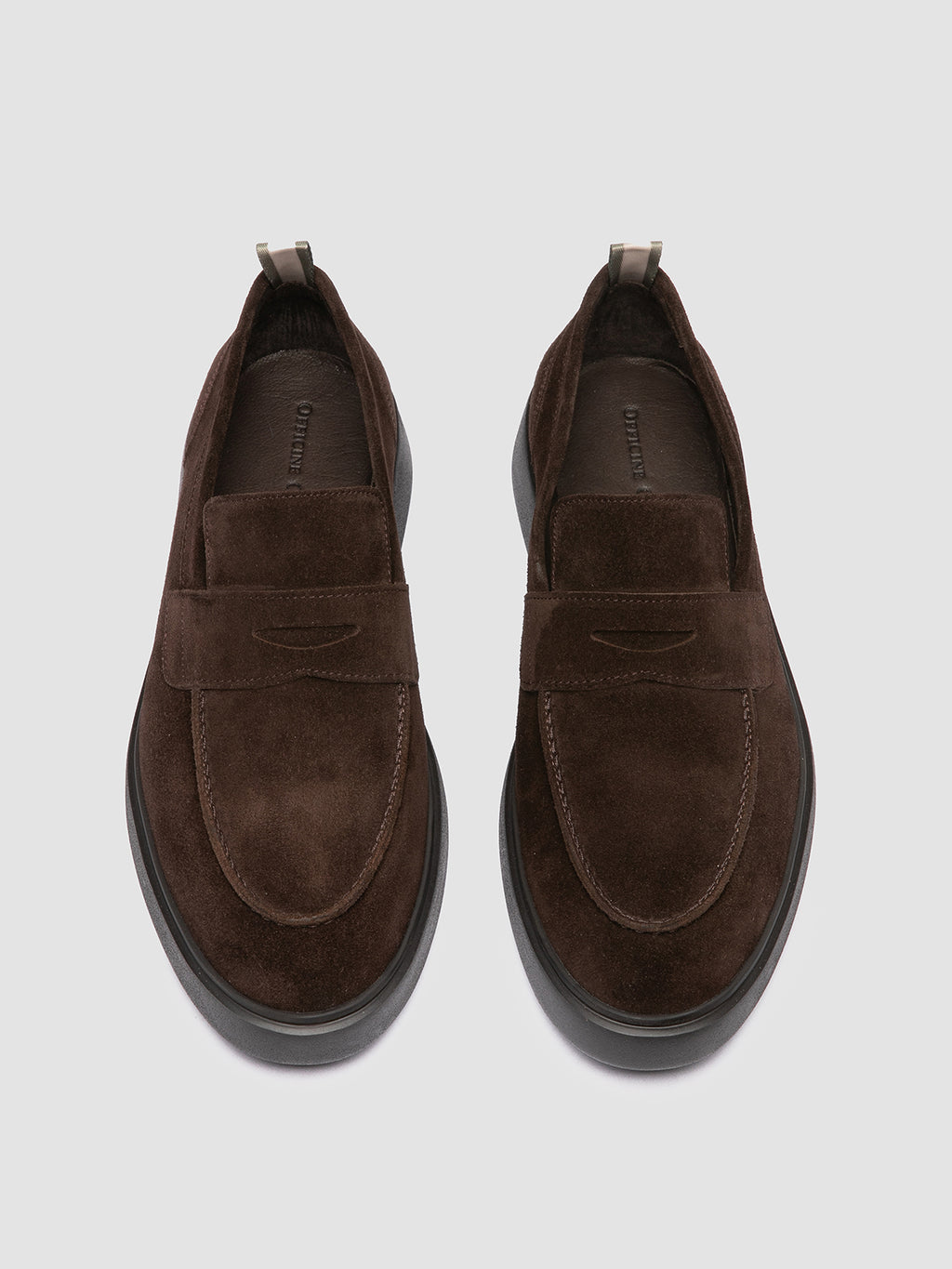 FRAME 001 - Braune Penny-Loafers aus Wildleder - image 2,side view
